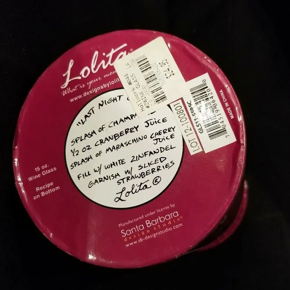 Lolita Handpainted Bachelorette Wine Glass Last Night Out Bride 15 oz New